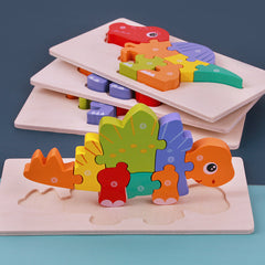 Wooden Three-dimensional Montessori Puzzle Toy - Happy Coo