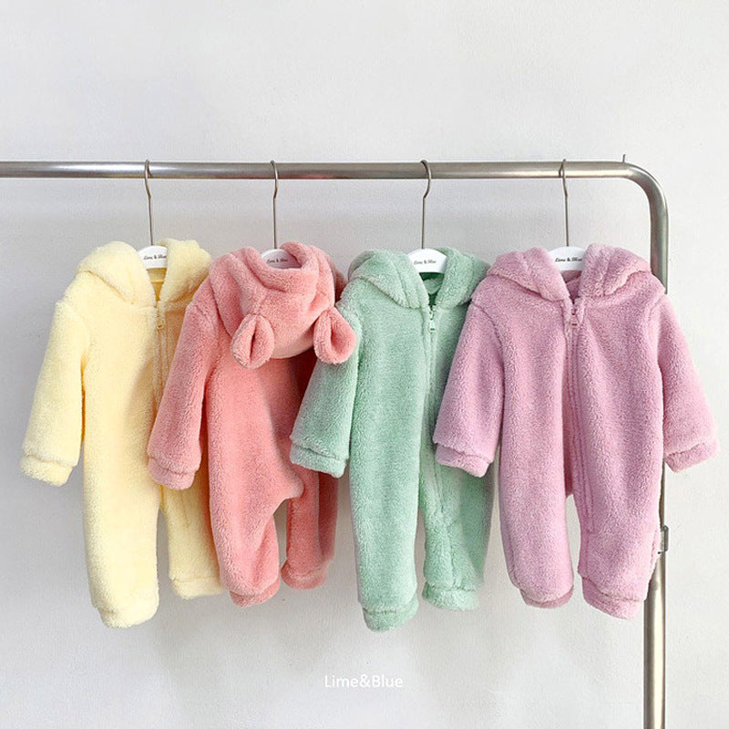 WARM FLEECE BABY ROMPERS - Happy Coo