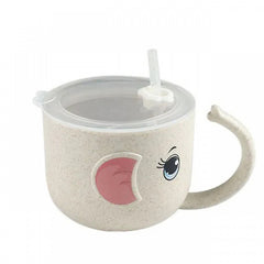 Kid's Feeding Silicone Mug with Straw - Happy Coo