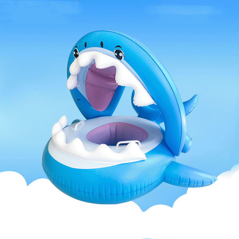 Inflatable Awning Shark Swimming Ring - Happy Coo