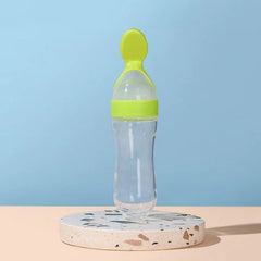 Silicone Feeding Bottle with Spoon for Baby - Happy Coo