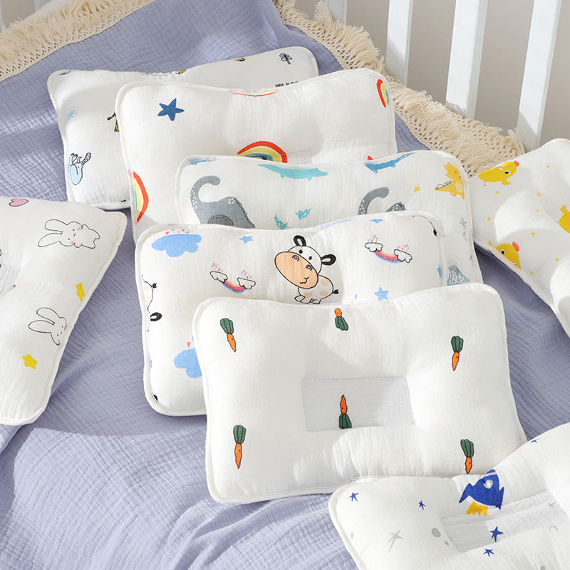 Baby Cartoon Anti-deviation Baby Pillow - Happy Coo