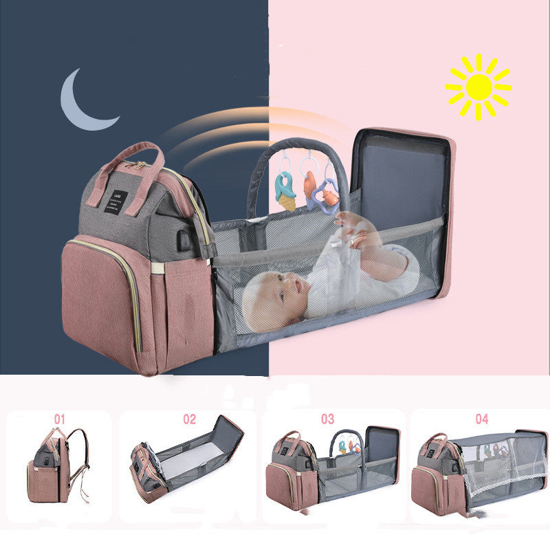 New Mummy Baby Crib Backpack Large Capacity Out Milk Insulated Bag Women - Happy Coo