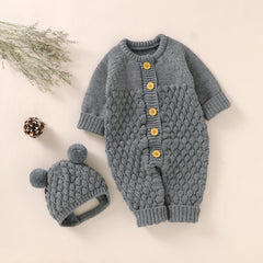 Newborn Boys Girls Solid Plain Jumpsuits - Happy Coo