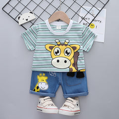 Cartoon Design Summer Cloth Pair for Toddler