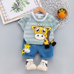 Cartoon Design Summer Cloth Pair for Toddler