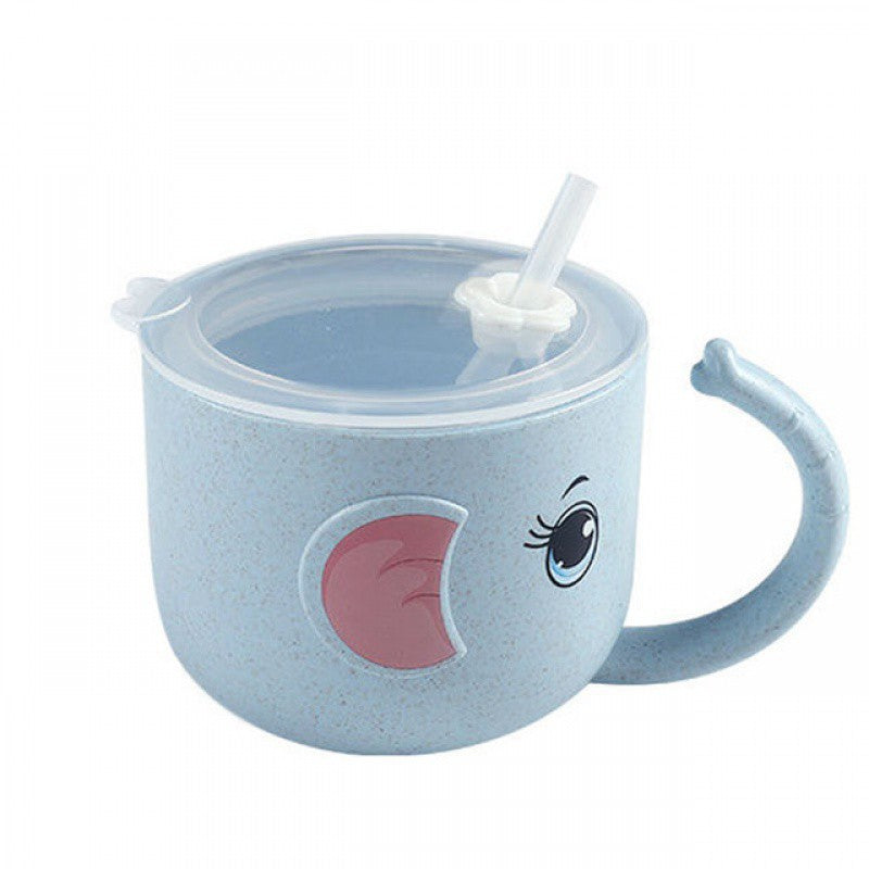 Kid's Feeding Silicone Mug with Straw - Happy Coo