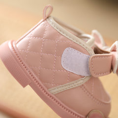 Girl Baby Simple Bow Cotton Casual Shoes - Happy Coo