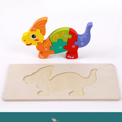 Wooden Three-dimensional Montessori Puzzle Toy - Happy Coo