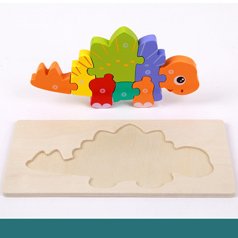 Wooden Three-dimensional Montessori Puzzle Toy - Happy Coo