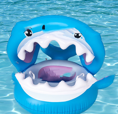 Inflatable Awning Shark Swimming Ring - Happy Coo