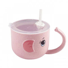 Kid's Feeding Silicone Mug with Straw - Happy Coo