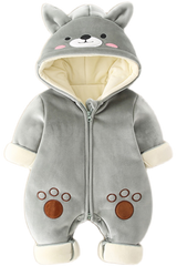 Newborn Baby Cartoon Clothes Autumn And Winter Plus Cotton Romper Climbing Clothes For Men And Women - Happy Coo