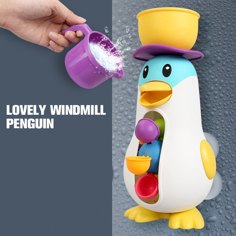 Baby Bathroom Bathing Penguin Water Wagon Toy - Happy Coo