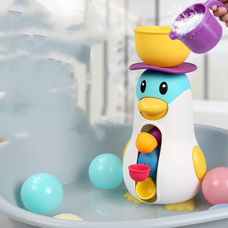 Baby Bathroom Bathing Penguin Water Wagon Toy - Happy Coo